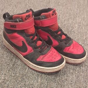 Nike Kids Red and Black High-Top Sneakers